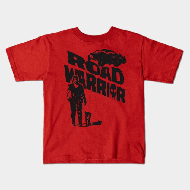 Mad max the road warrior with his dog Kids T-Shirt by DaveLeonardo